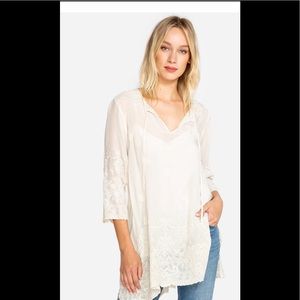 Johnny Was Antik Lace Flare Tunic Embroid blouse
